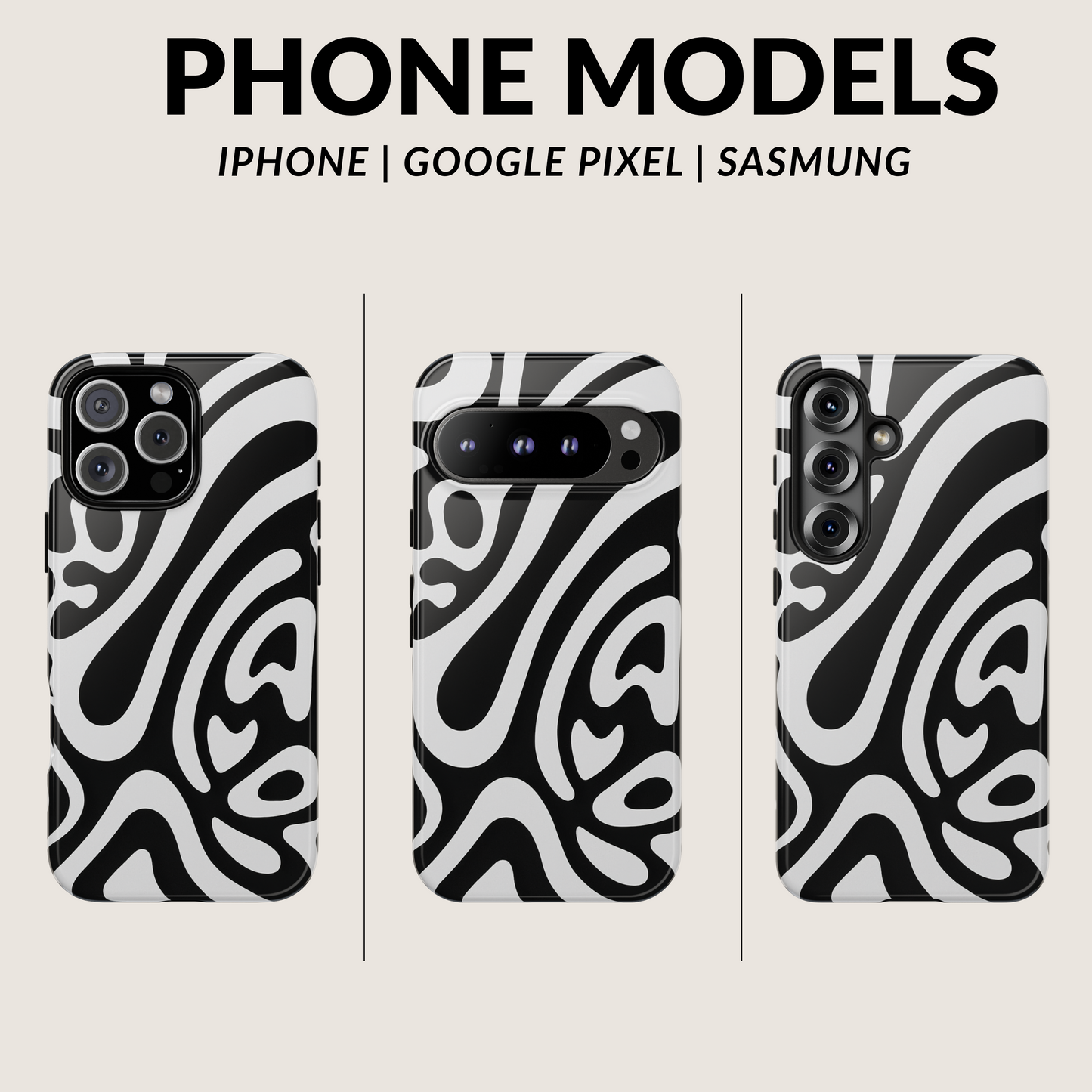 iPhone 17 Pro Max Case | Black Wave (Tough)