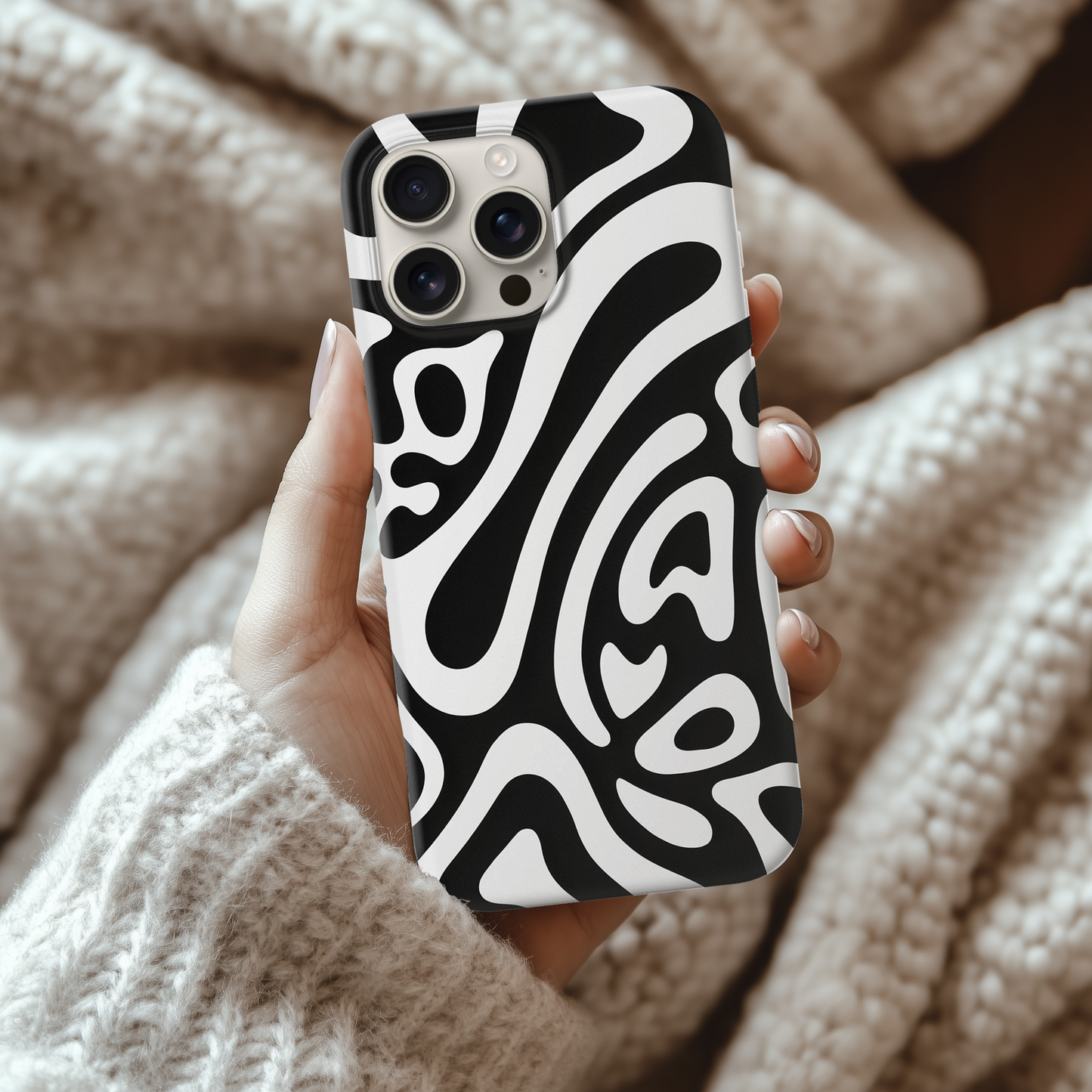 iPhone 17 Pro Max Case | Black Wave (Tough)