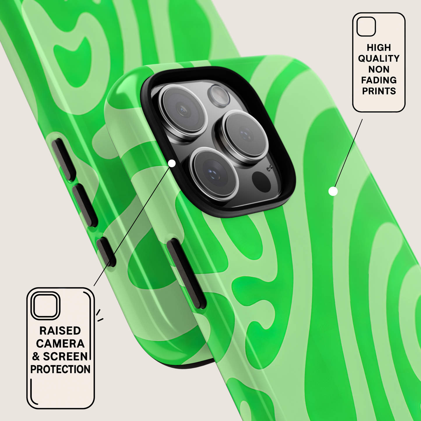 iPhone 17 Pro Max Case | Green Wave (Tough)