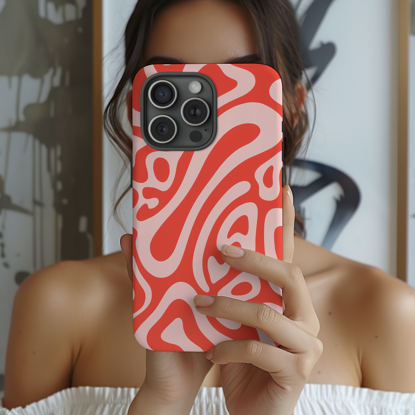 iPhone 17 Pro Max Case | Red Wave (Tough)