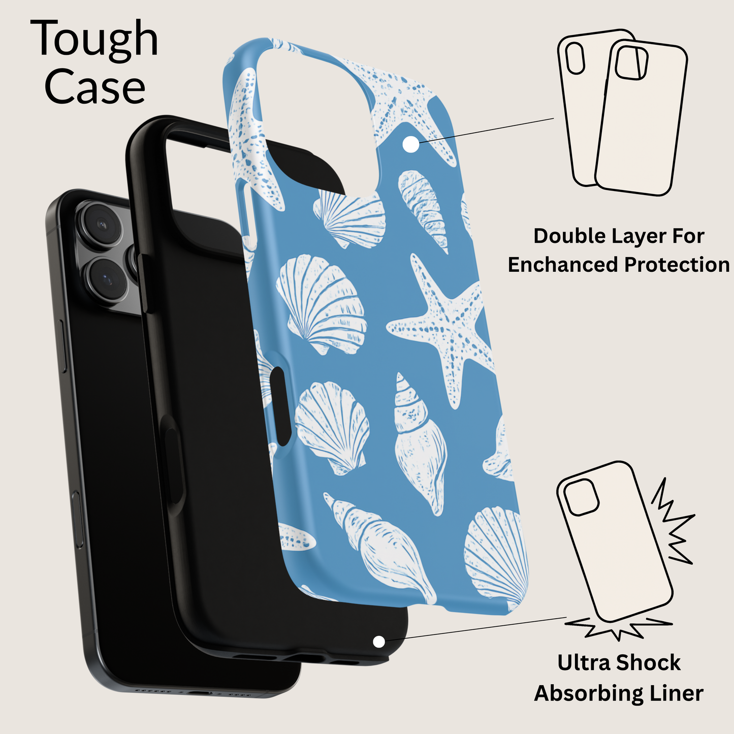 iPhone 17 Pro Max Case | White Star (Tough)
