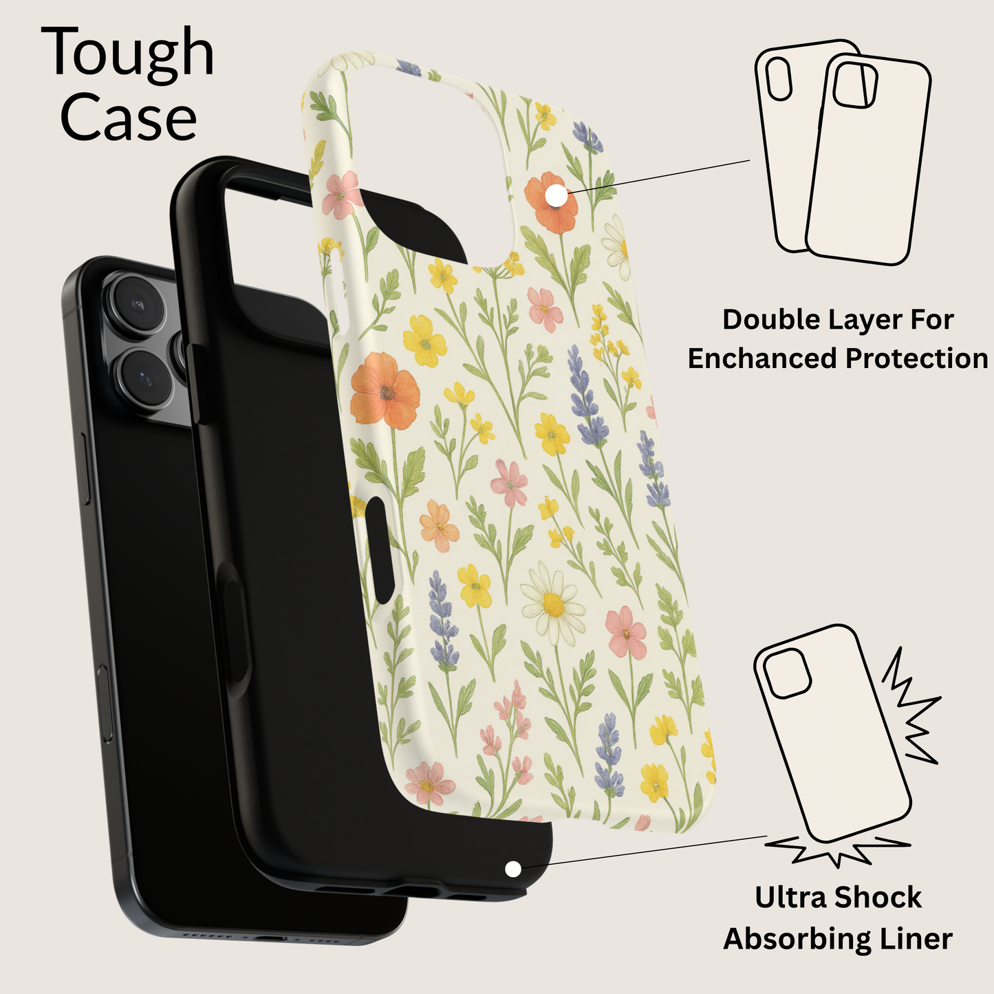 iPhone 17 Pro Max Case | Wildflowers (Tough)
