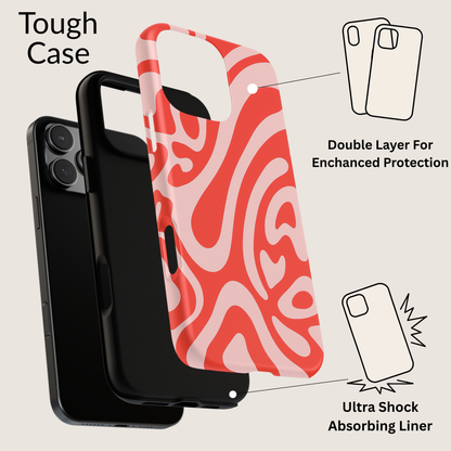 iPhone 17 Pro Max Case | Red Wave (Tough)