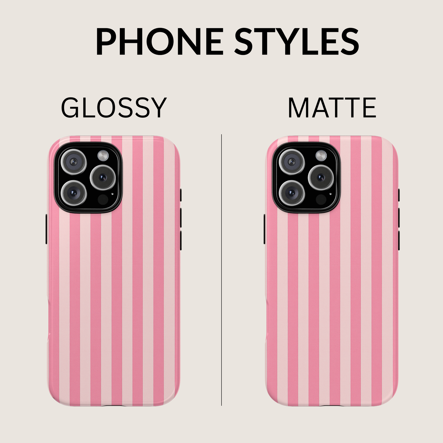 iPhone 17 Pro Max Case | Pink Stripes (Tough)